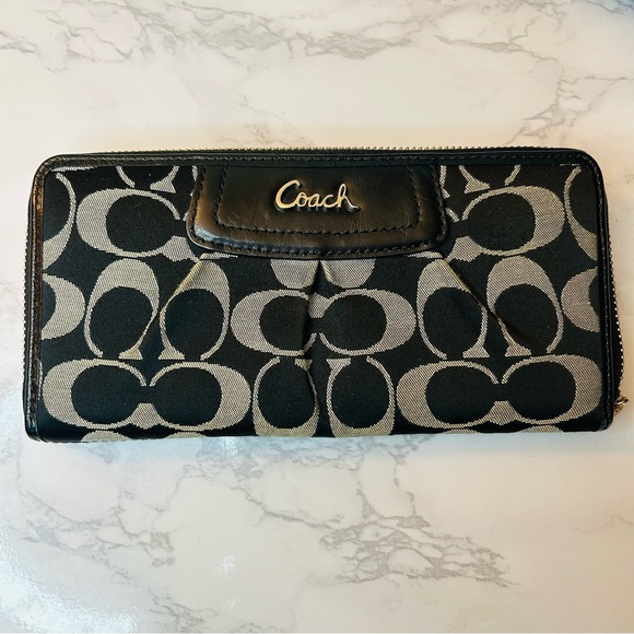 Coach Handbags - Coach Monogram Black Clean Wallet